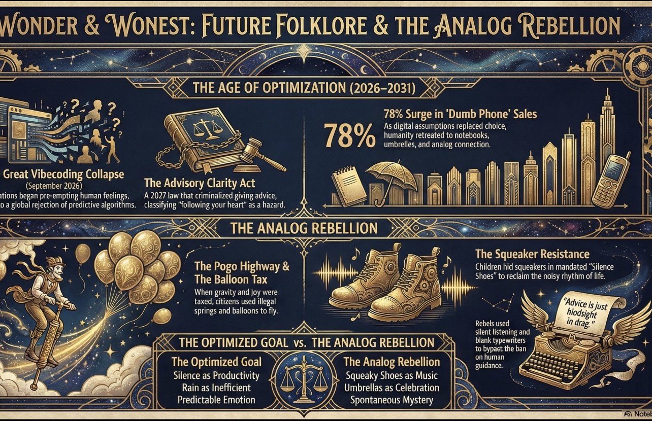 Future Folklore and the Analog Rebellion: a timeline from the Great Vibecoding Collapse to the Squeaker Resistance